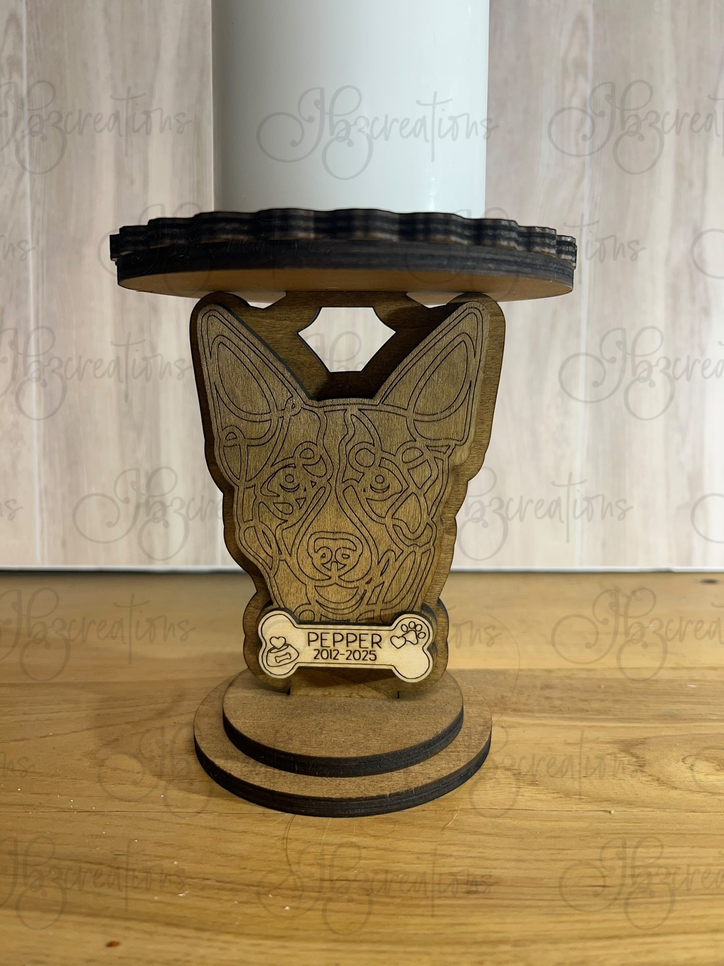 Dog with Bone Personalized Candle Holder Dog Lover Candle Holder Pet Remembrance Candle Holder