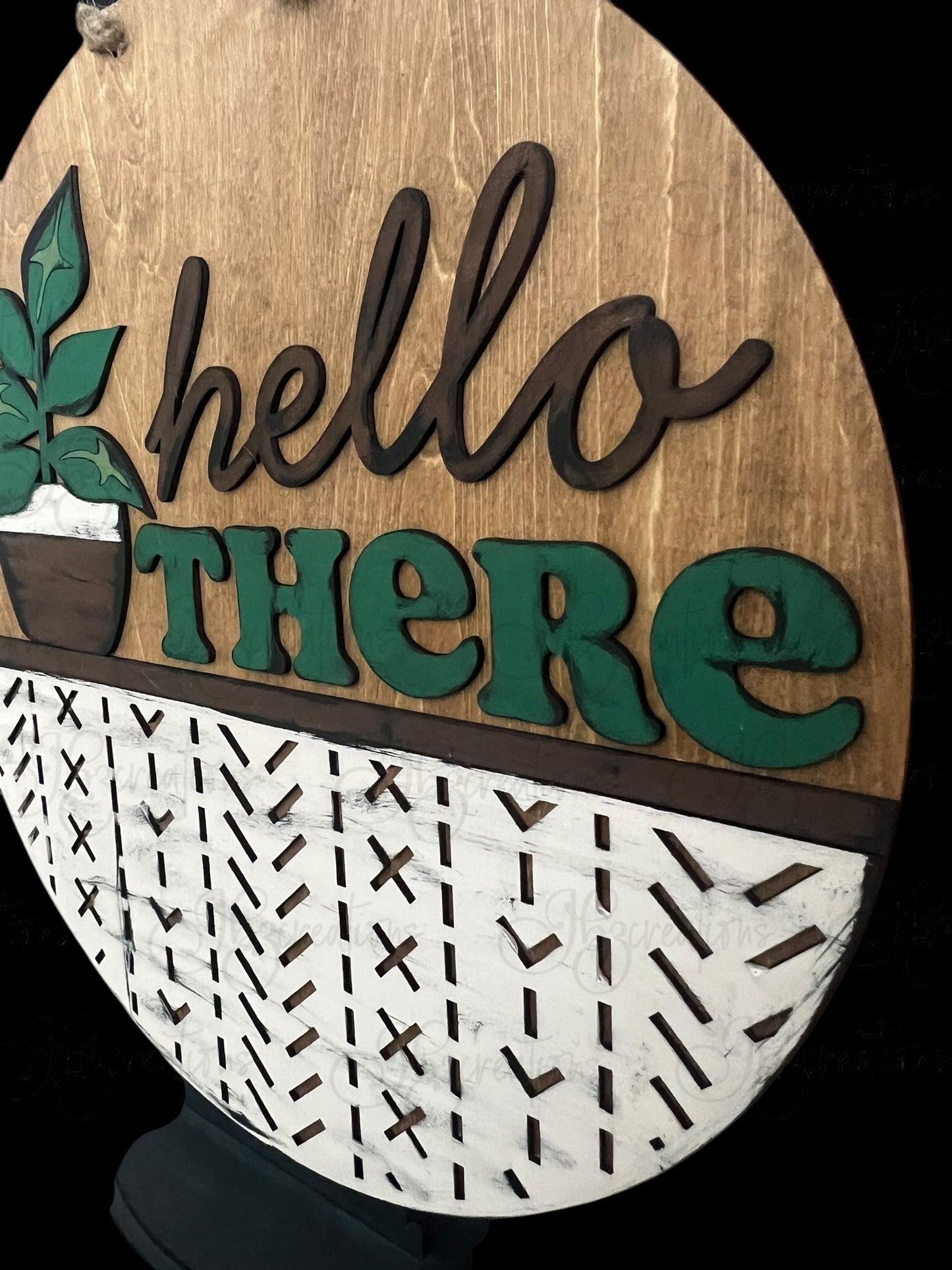 Potted Plant Round Sign Live Laugh Leave Round Door Sign Hello There Round Sign Plant Welcome Sign Live Laugh Leave Welcome sign