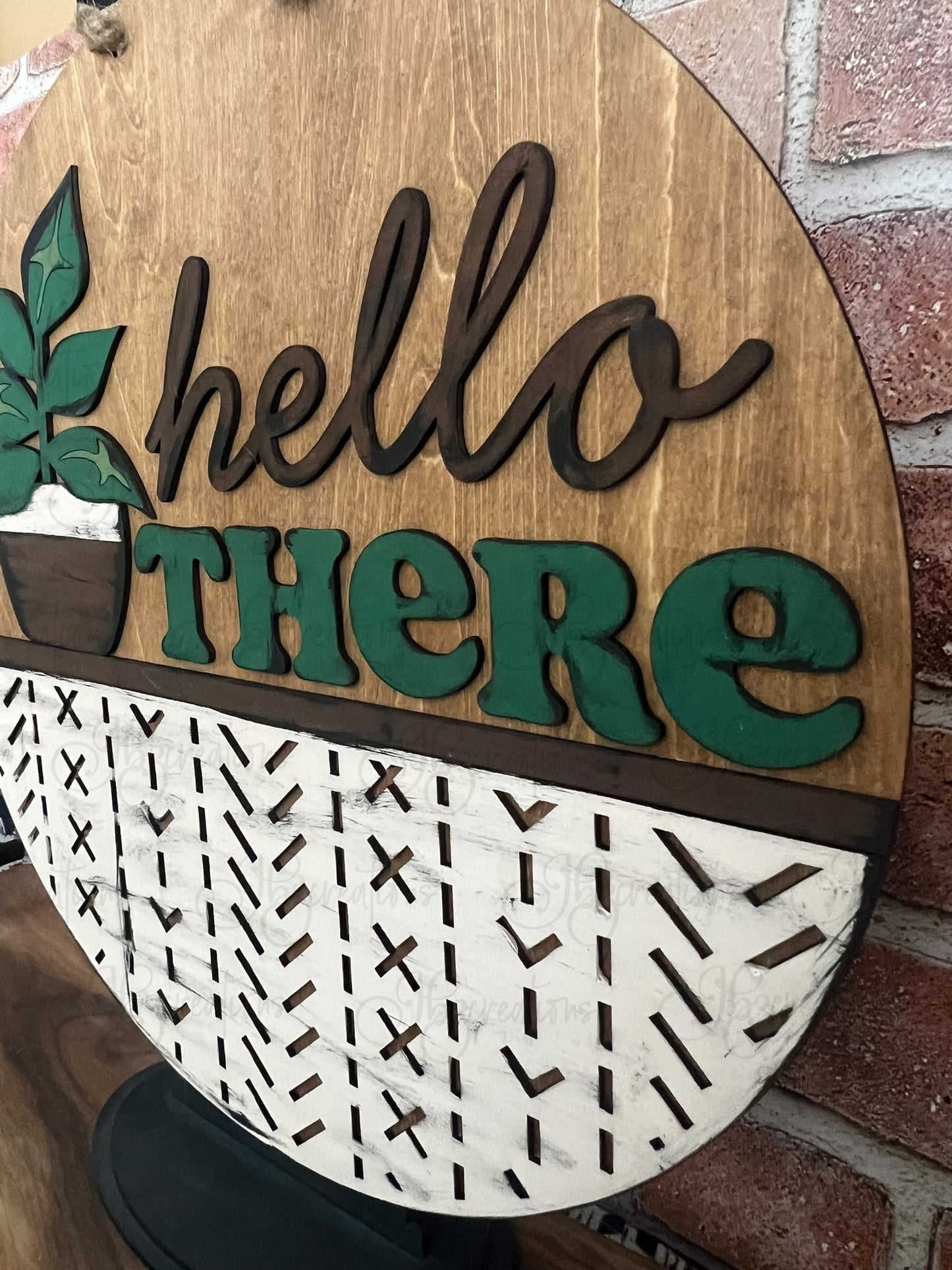 Potted Plant Round Sign Live Laugh Leave Round Door Sign Hello There Round Sign Plant Welcome Sign Live Laugh Leave Welcome sign