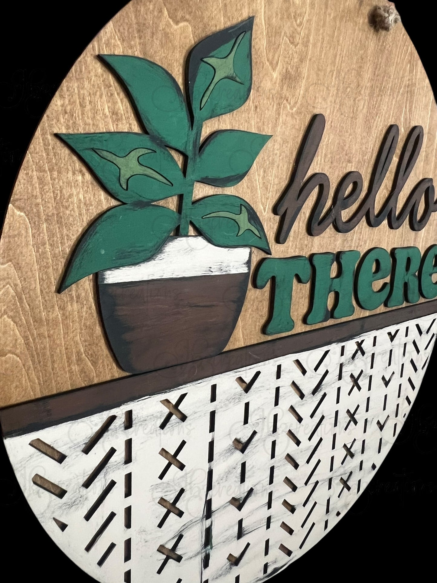 Potted Plant Round Sign Live Laugh Leave Round Door Sign Hello There Round Sign Plant Welcome Sign Live Laugh Leave Welcome sign