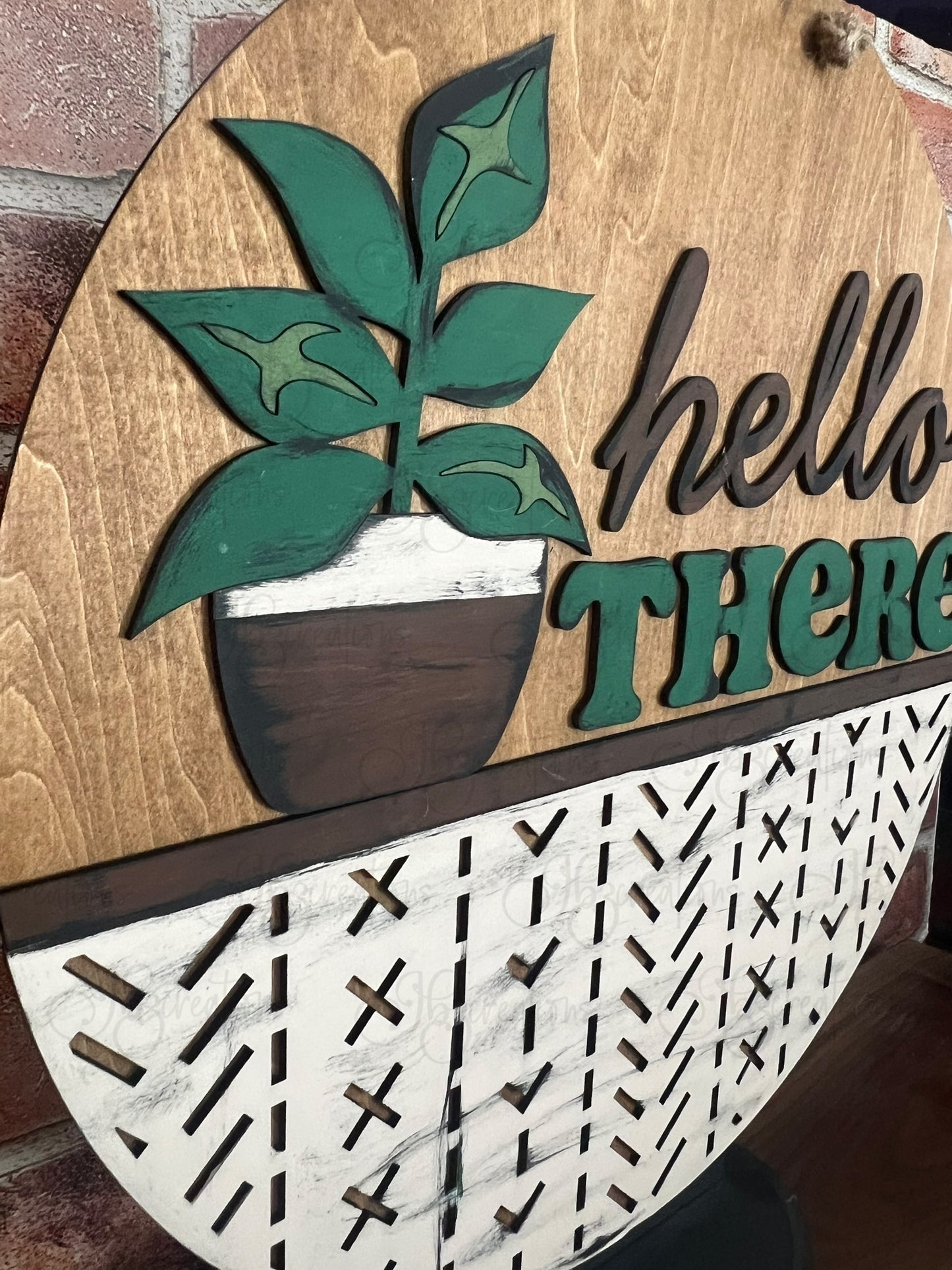 Potted Plant Round Sign Live Laugh Leave Round Door Sign Hello There Round Sign Plant Welcome Sign Live Laugh Leave Welcome sign