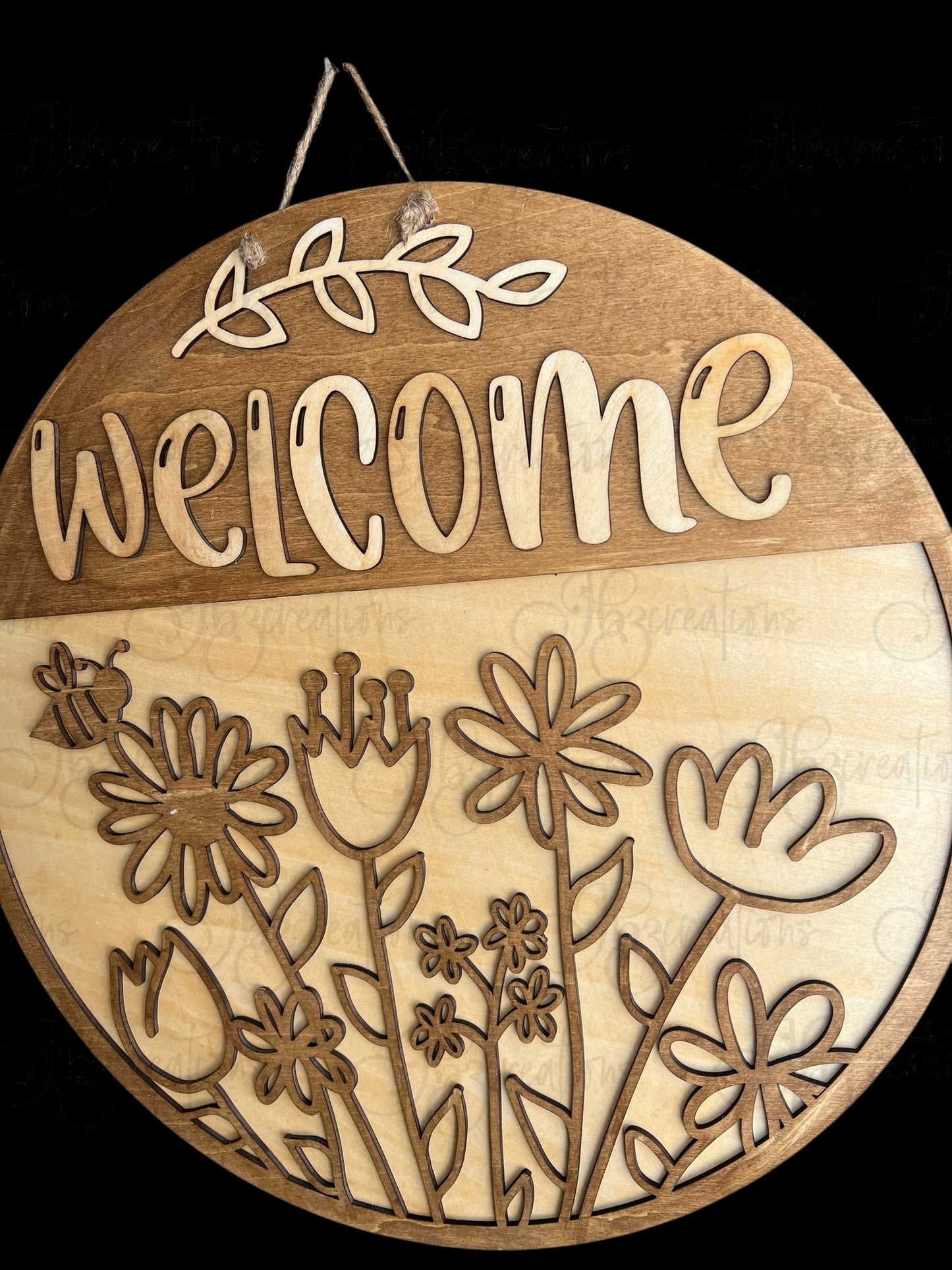 Welcome Spring Flowers Door Hanger Spring Door Hanger Spring Flowers Welcome Round Sign