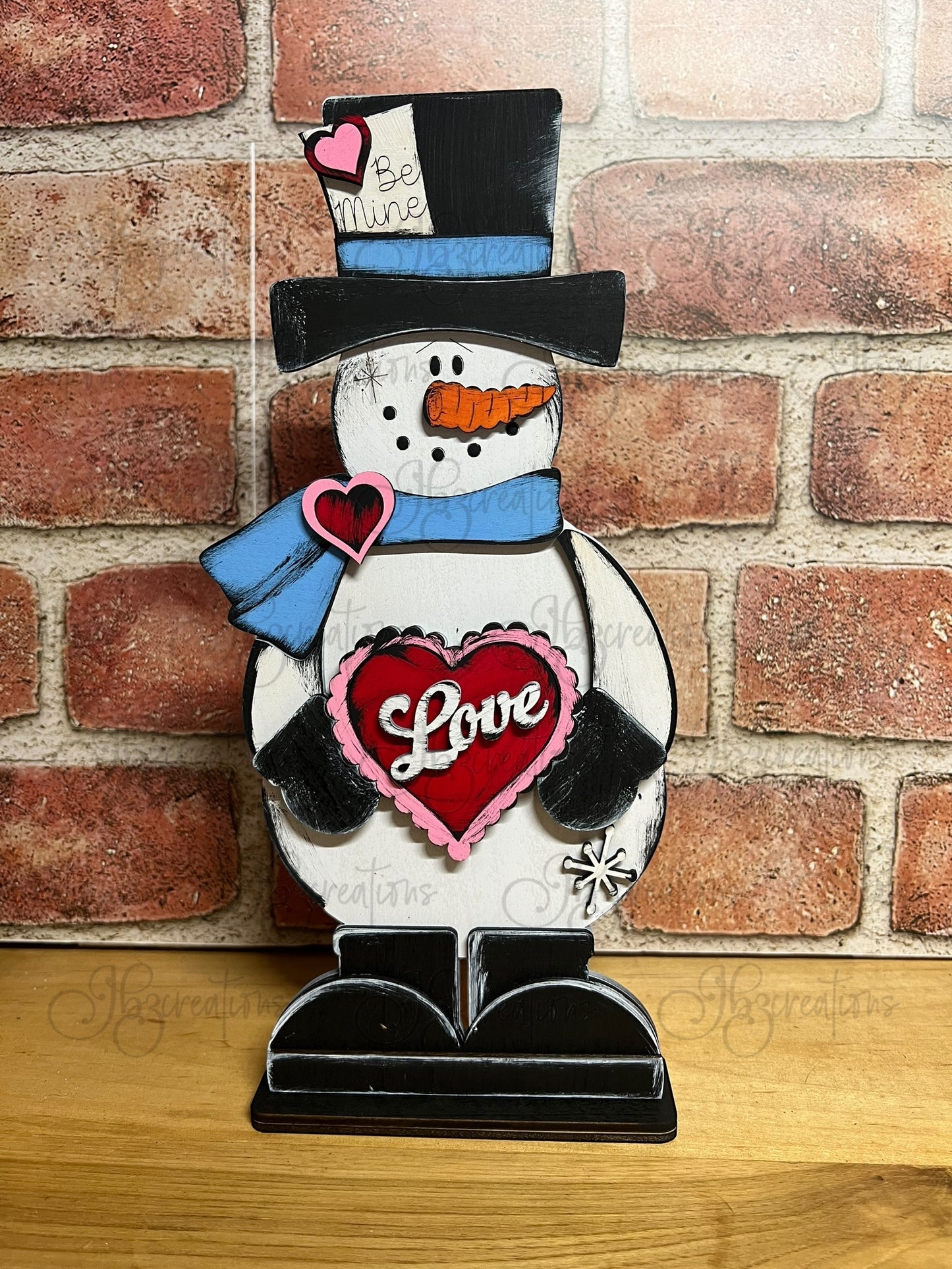 Valentine Snowman Winter Home Decor Snowman Mantle Decor Love Snowman Home Decor Snowflake Home Decor Shelf Sitter Snowman Decor