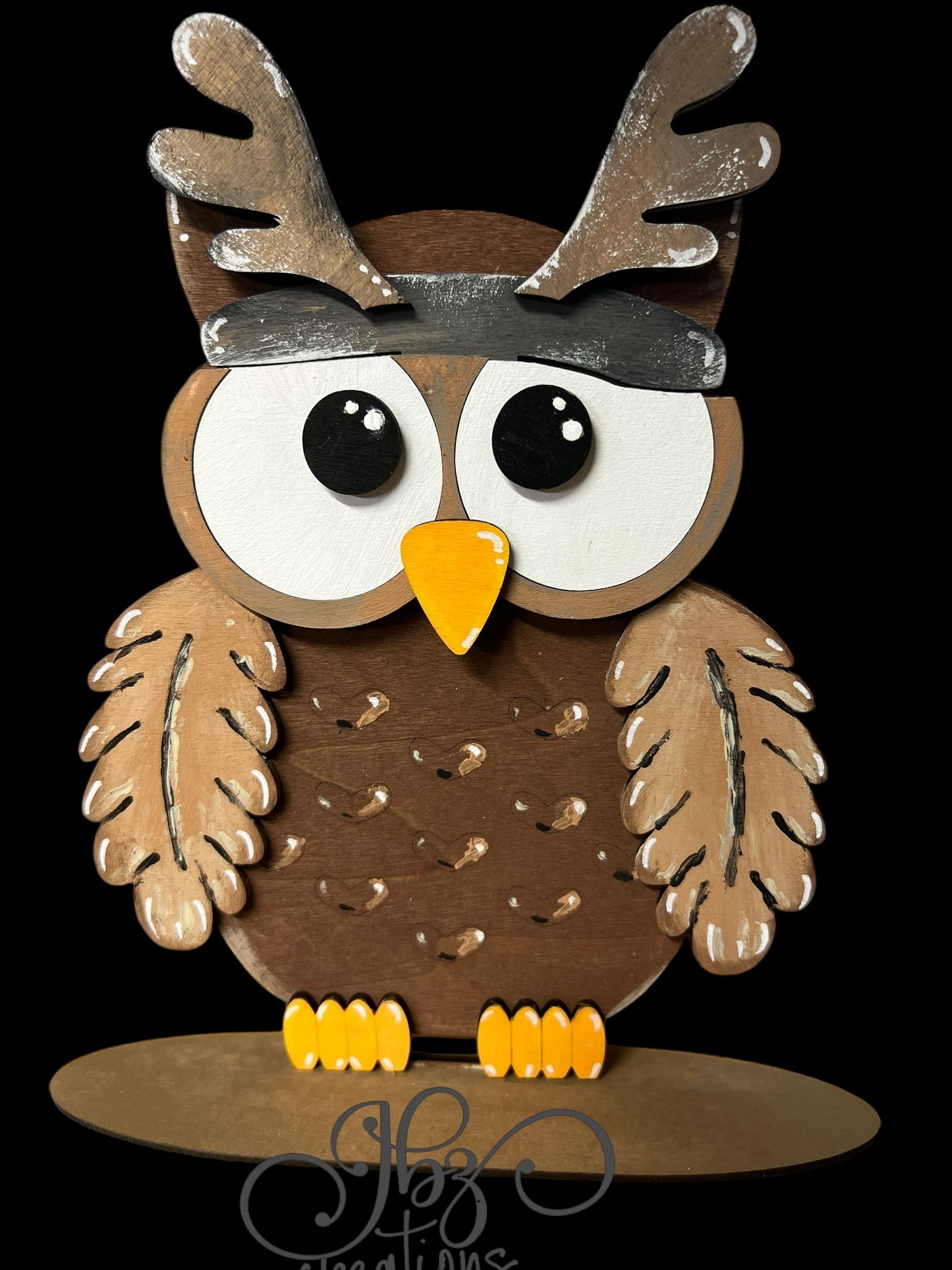 Farm Animal Owl with Interchangeable Seasonal Hats  Shelf Sitter Owl Decor Owl Decorations