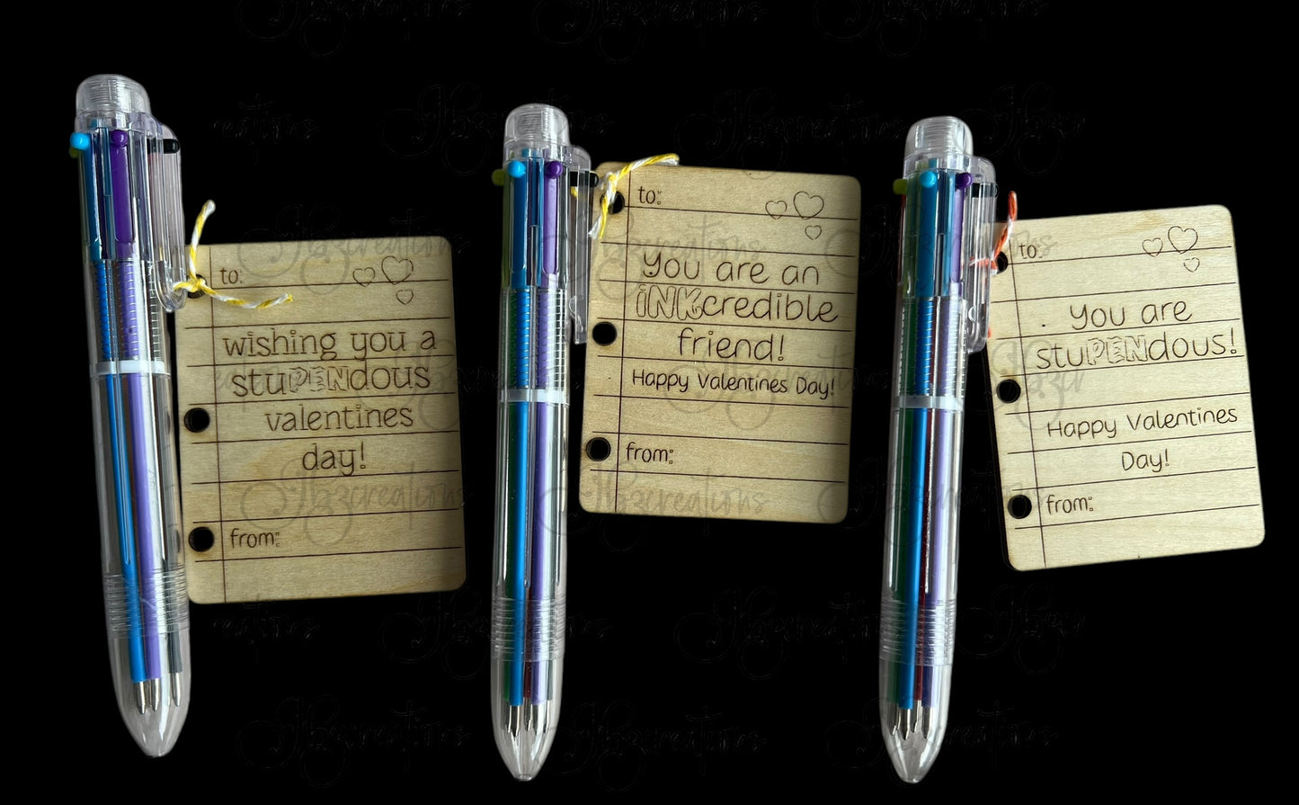 Children’s Pen Valentines Wooden Pen Valentines for Classmates Pen Valentines for friends