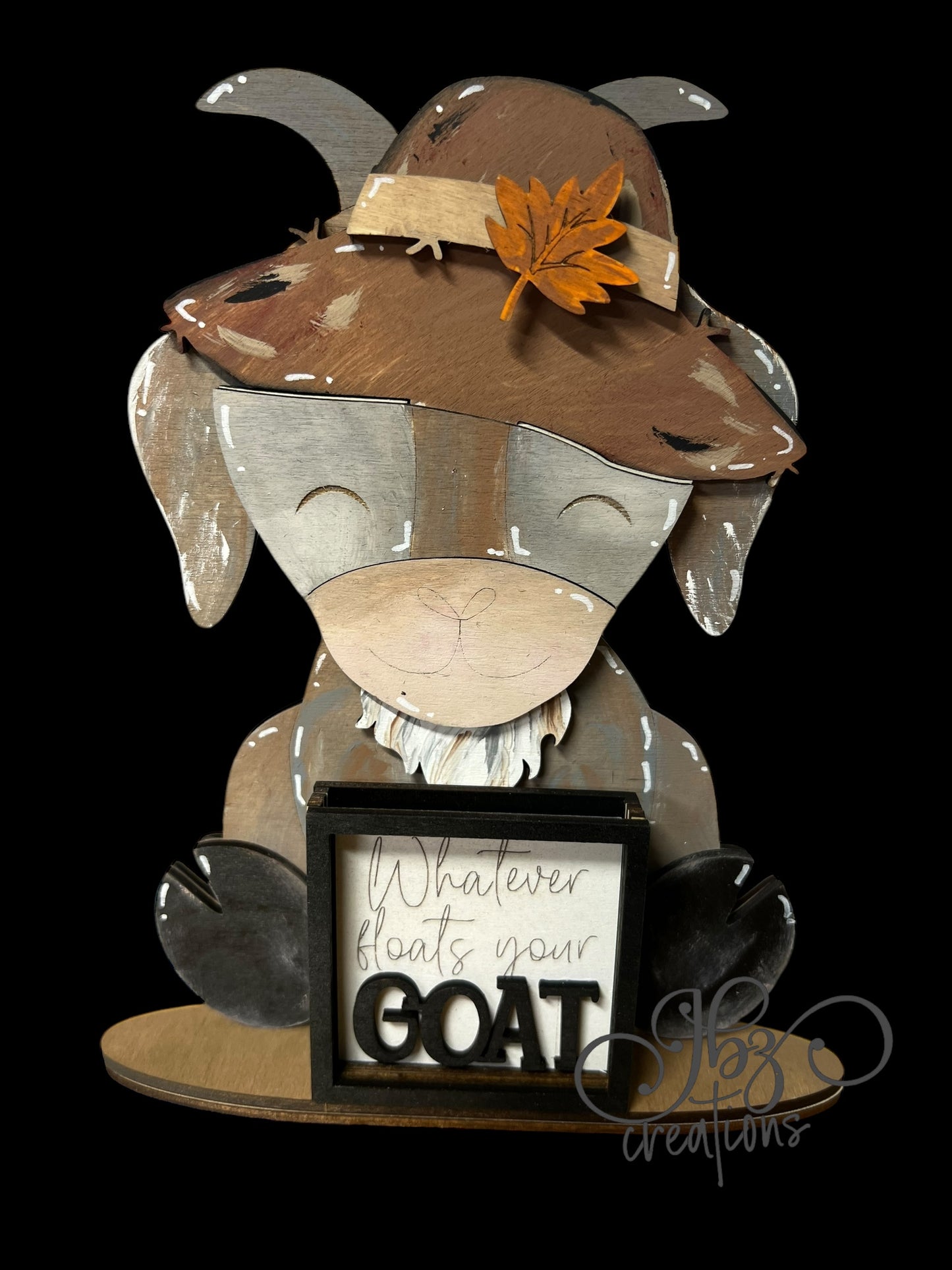 Farm Animal Goat with Interchangeable Seasonal Hats Shelf Sitter Goat Decor Goat Decorations