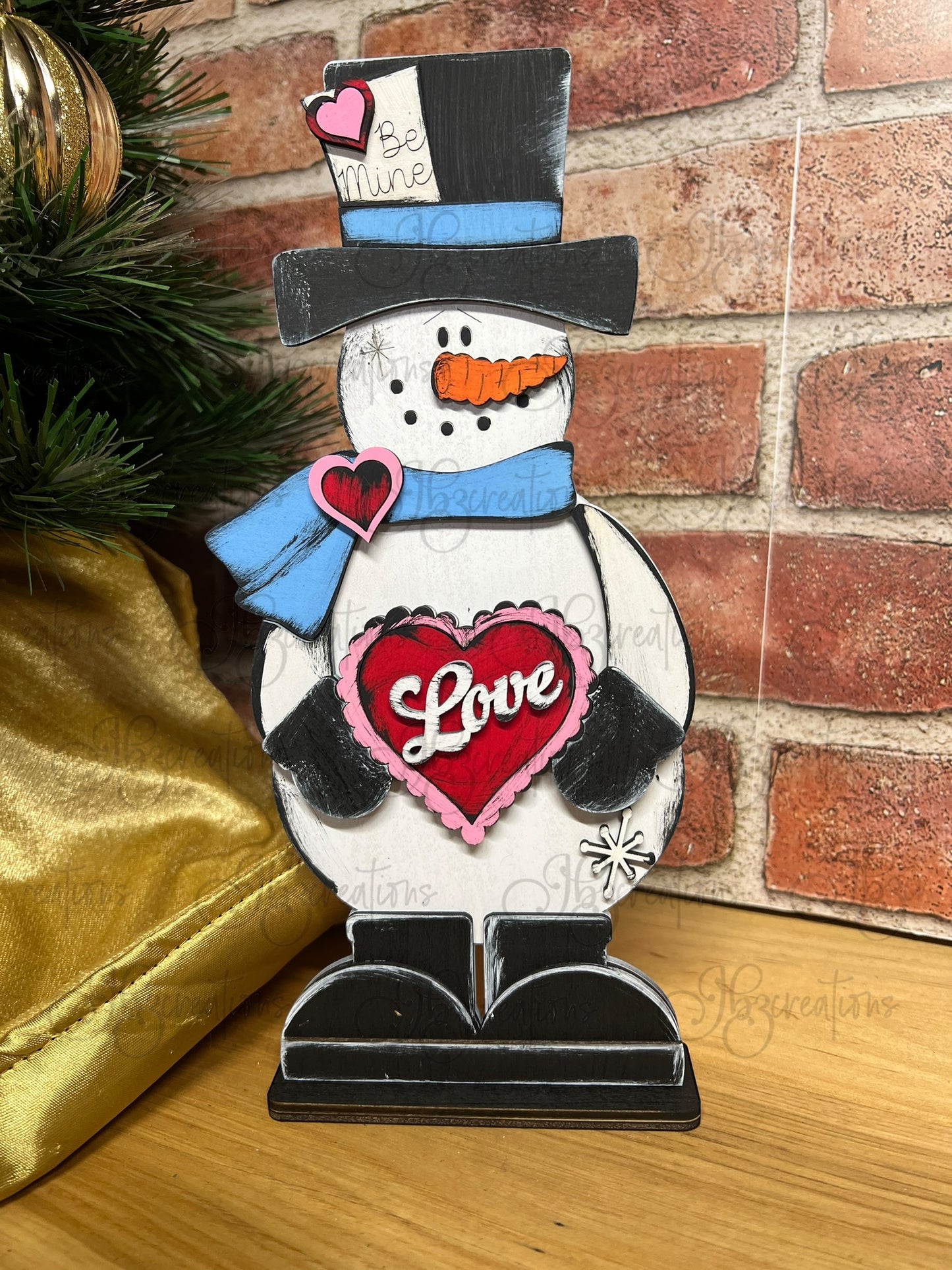 Valentine Snowman Winter Home Decor Snowman Mantle Decor Love Snowman Home Decor Snowflake Home Decor Shelf Sitter Snowman Decor