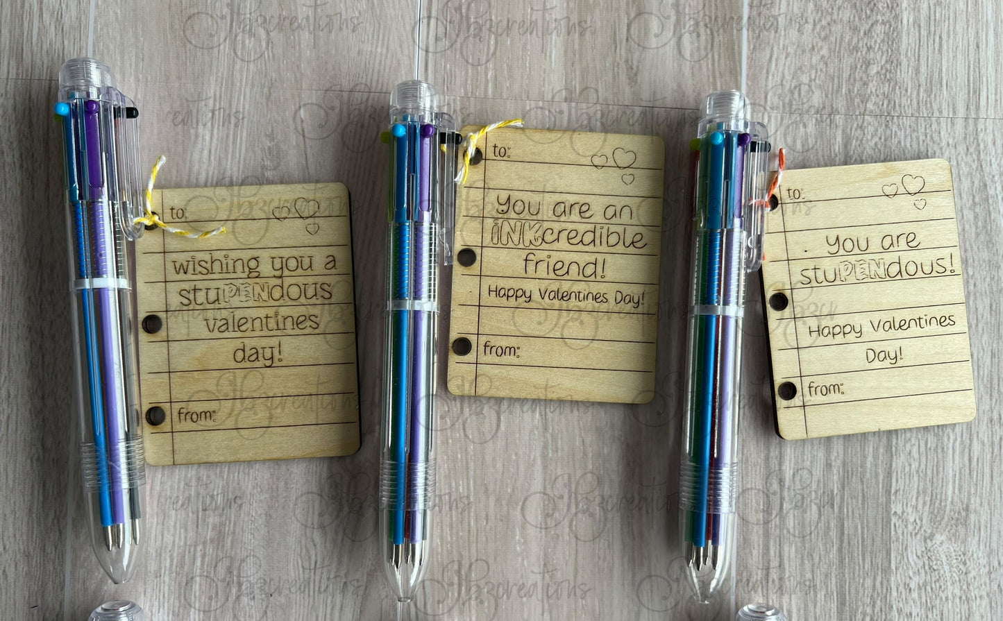 Children’s Pen Valentines Wooden Pen Valentines for Classmates Pen Valentines for friends