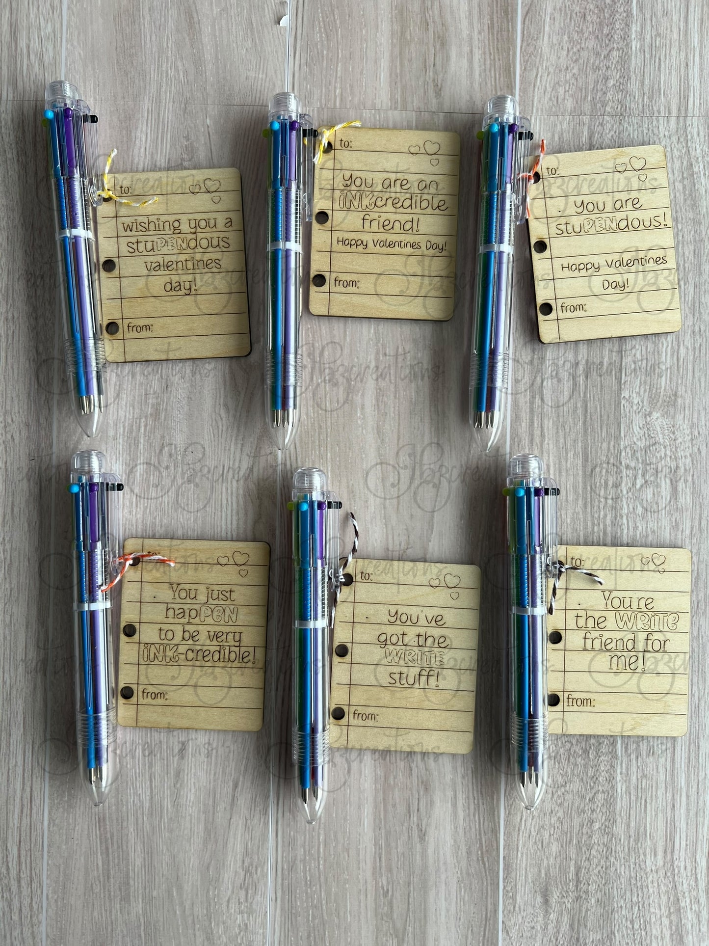 Children’s Pen Valentines Wooden Pen Valentines for Classmates Pen Valentines for friends