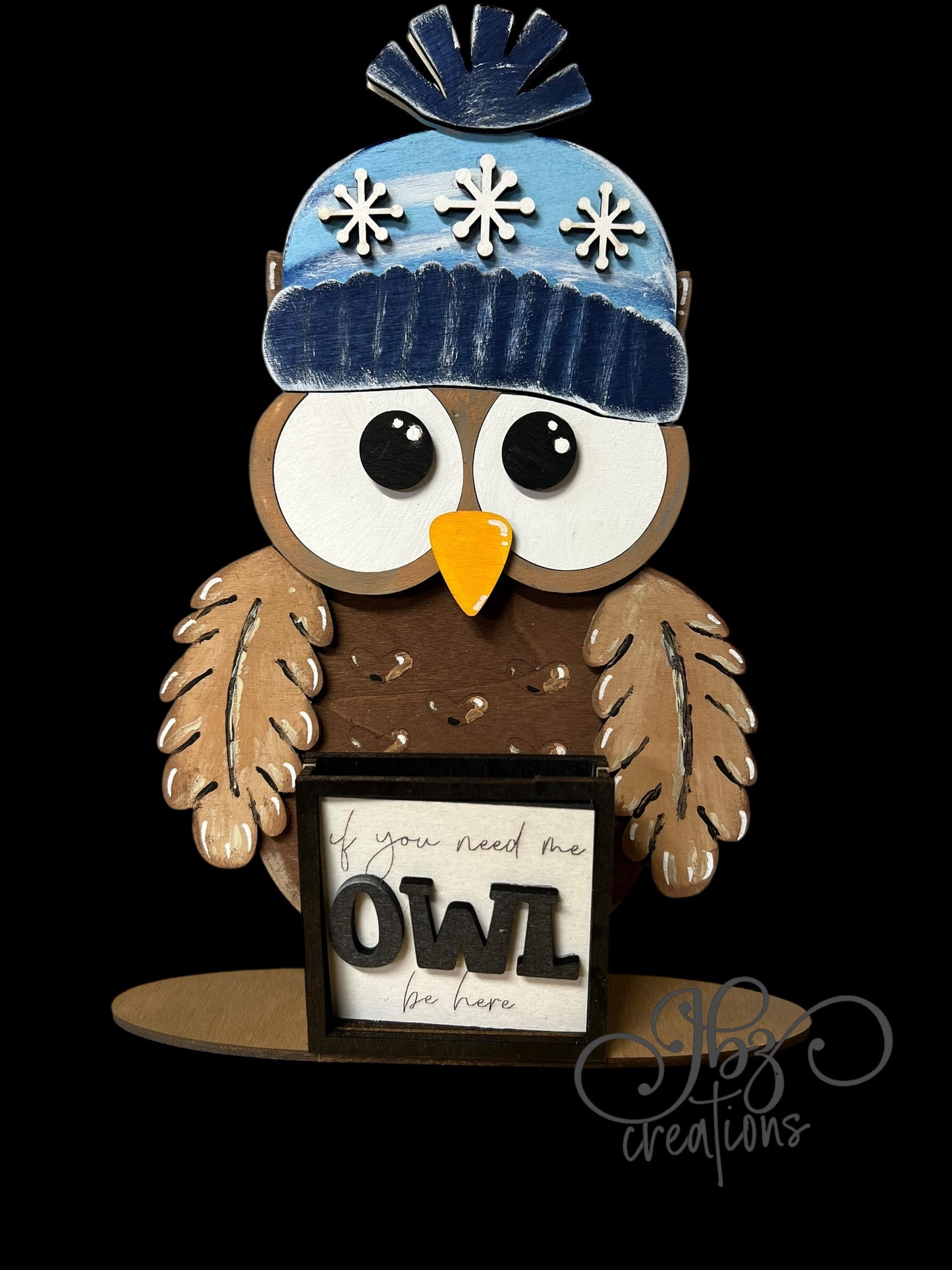 Farm Animal Owl with Interchangeable Seasonal Hats  Shelf Sitter Owl Decor Owl Decorations