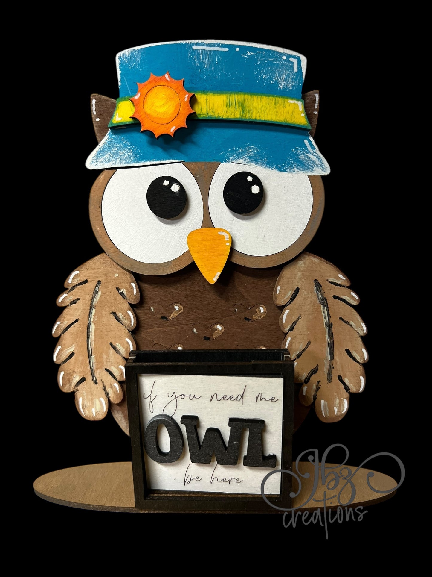 Farm Animal Owl with Interchangeable Seasonal Hats  Shelf Sitter Owl Decor Owl Decorations