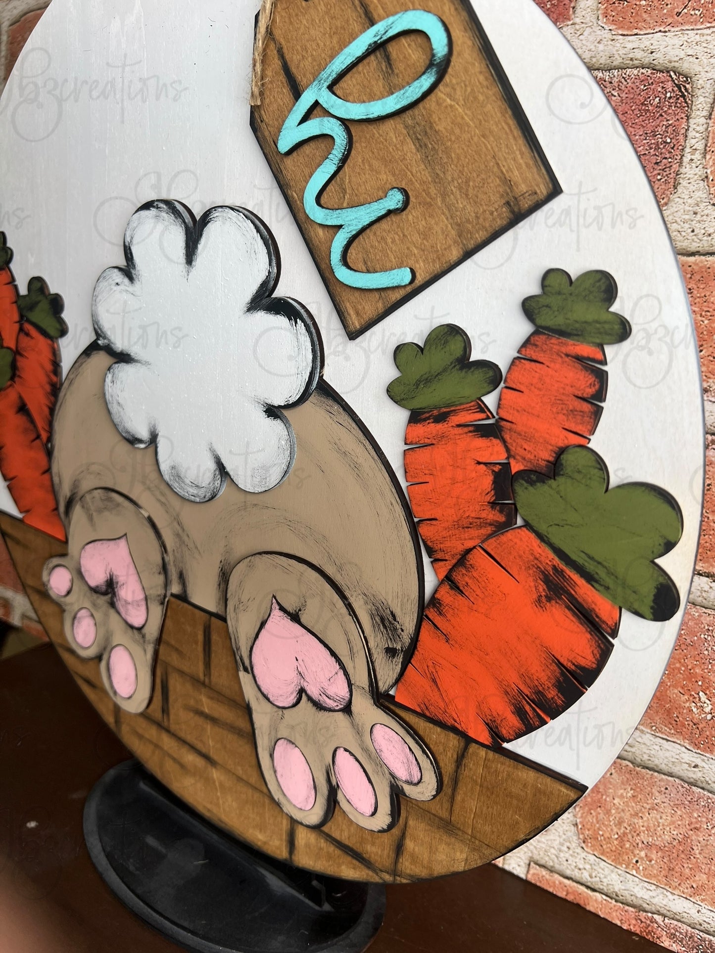 Bunny Welcome Door Hanger Easter Door Hanger Round Sign Hello Spring Door Hanger Easter Bunny Butt Welcome Door Sign Bunny n Carrot Welcome