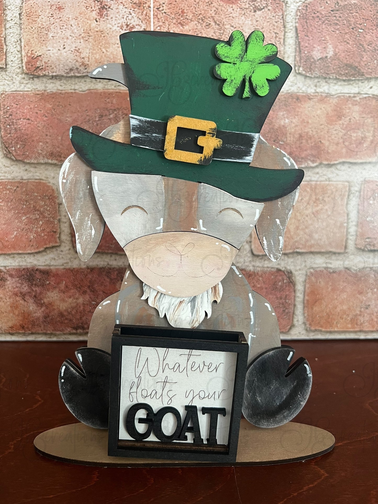 Farm Animal Goat with Interchangeable Seasonal Hats Shelf Sitter Goat Decor Goat Decorations