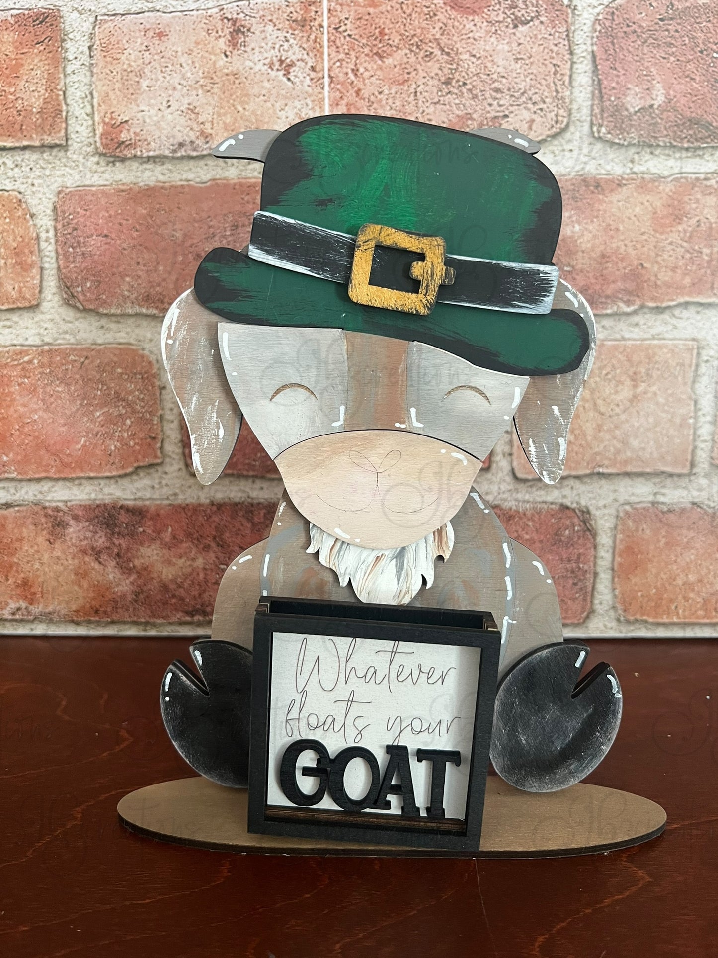 Farm Animal Goat with Interchangeable Seasonal Hats Shelf Sitter Goat Decor Goat Decorations