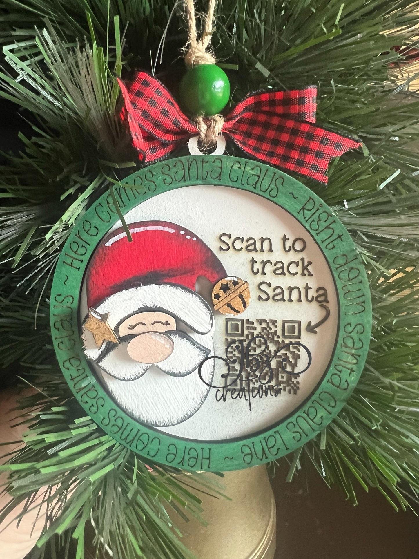 Scan to Track Santa Christmas Tree Ornament