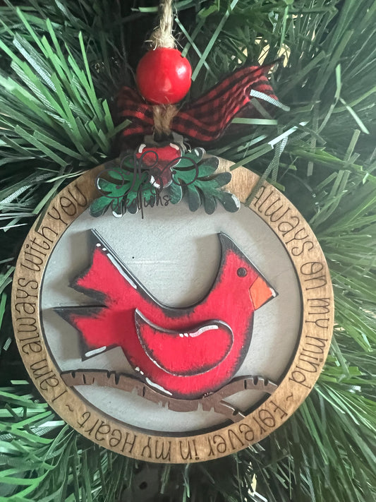 I am Always with You, Always on my Mind, Forever in my Heart Cardinal Ornament