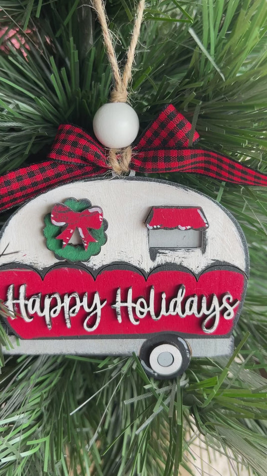 Retro Camper Christmas Ornament