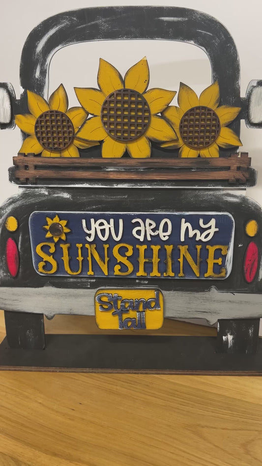 You are my Sunshine Sunflower Interchangeable Retro Truck ADD-ON ONLY Truck Inserts