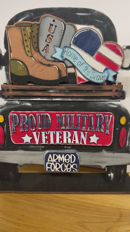 Proud Military Family Interchangeable Retro Truck ADD-ON ONLY Truck Inserts