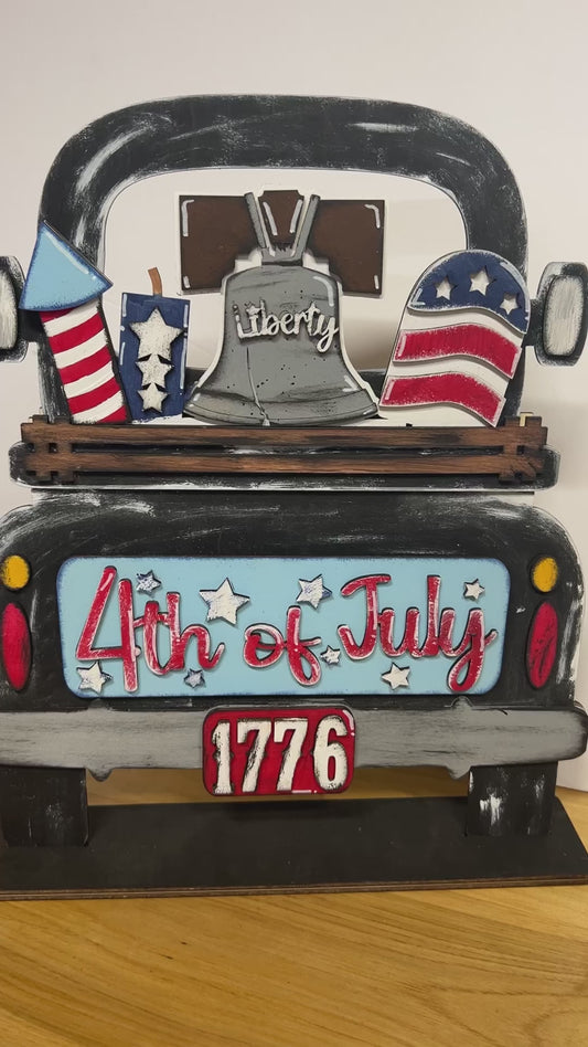 4th of July Interchangeable Retro Truck ADD-ON ONLY Truck Inserts