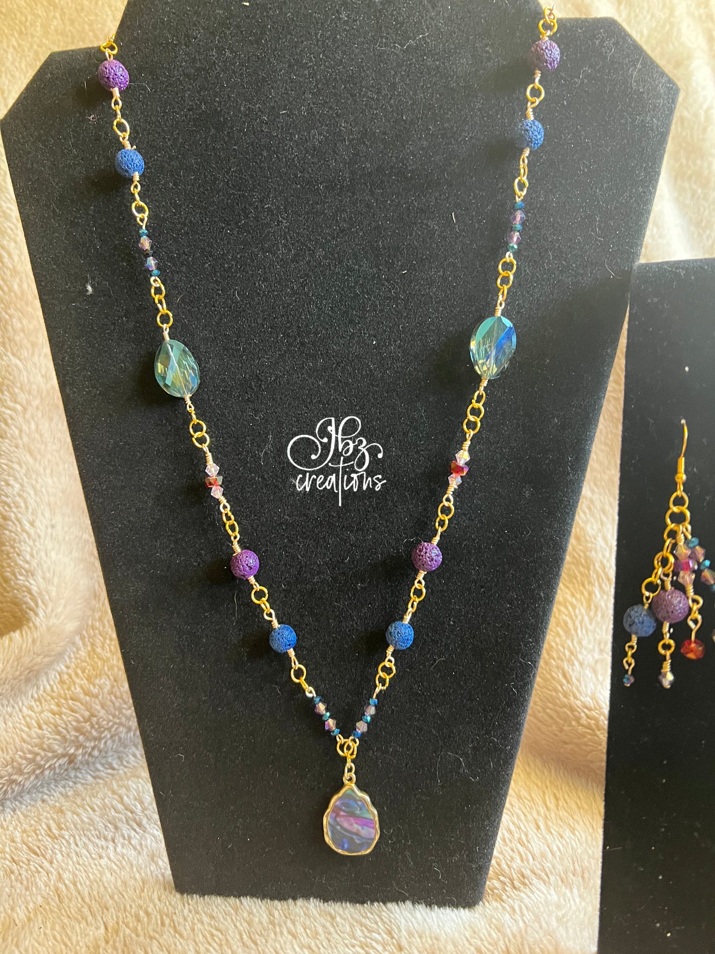 Teal, Purple and Gold Jewelry Set