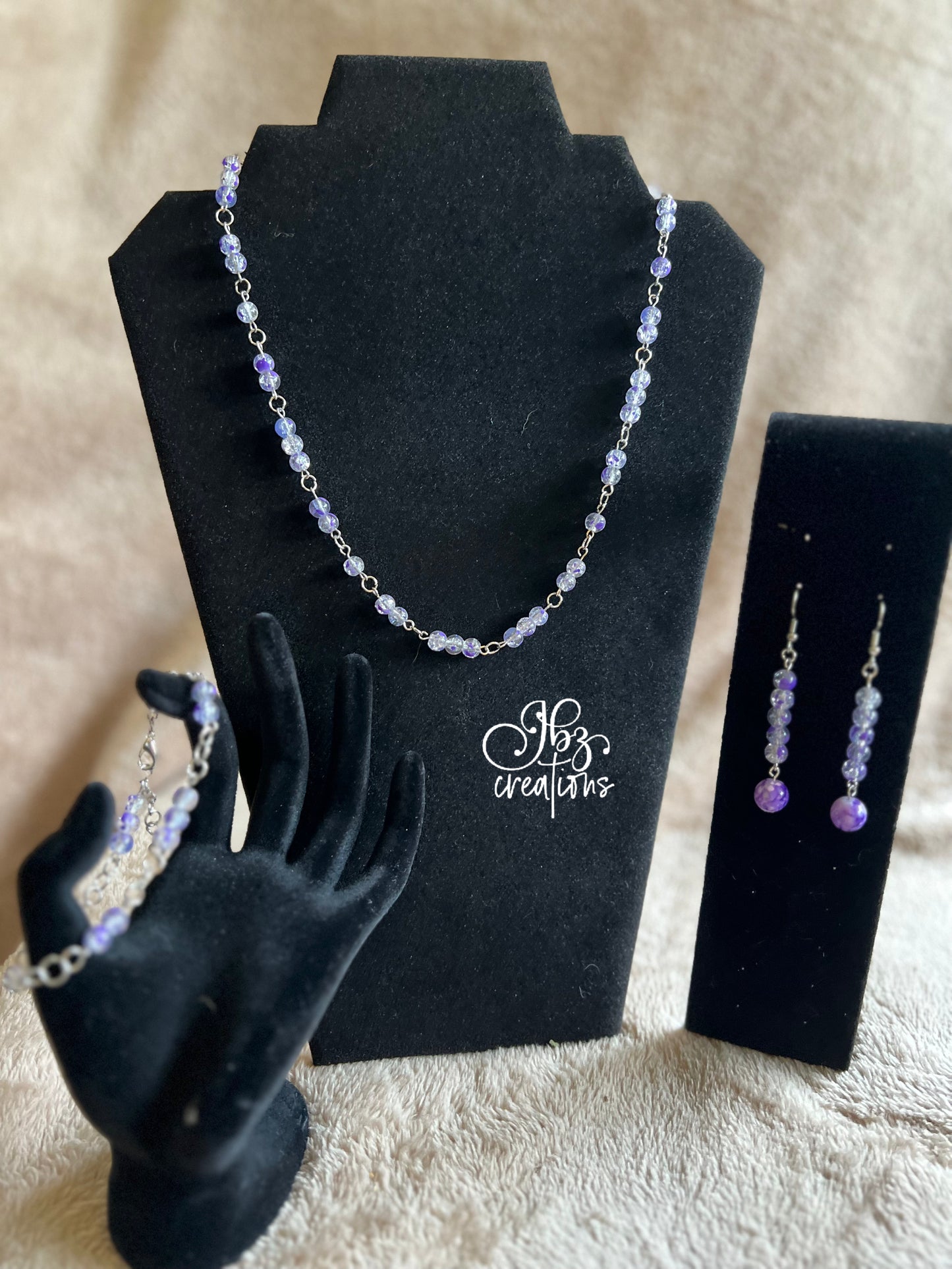 Purple Bead Jewelry Set