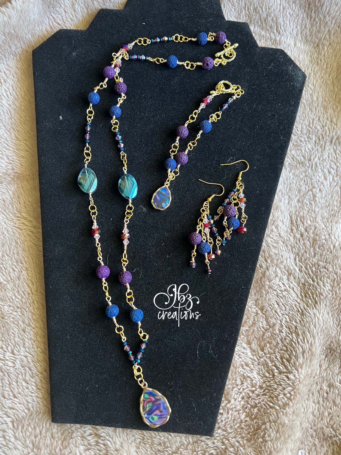 Teal, Purple and Gold Jewelry Set