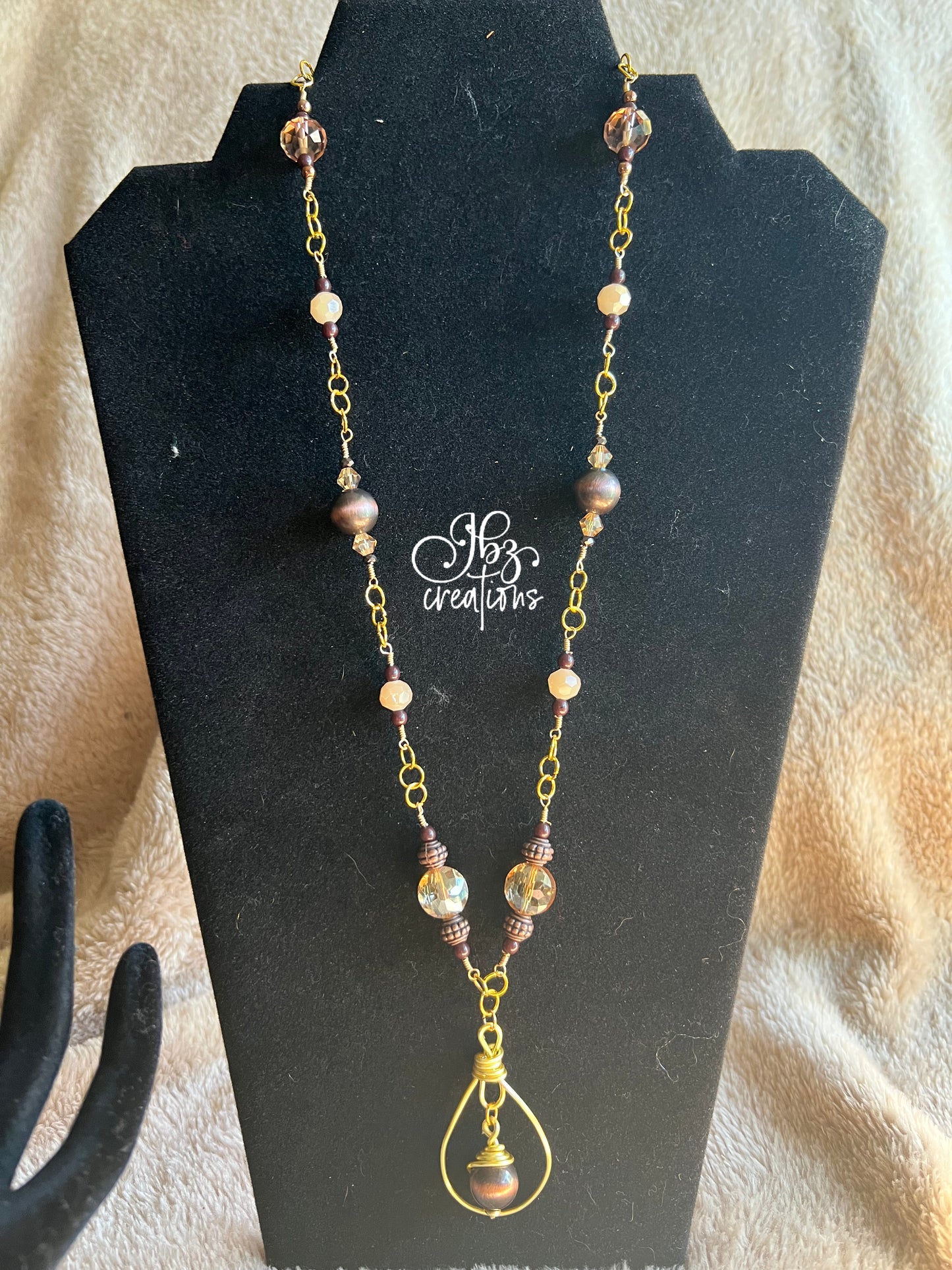 Beautiful Gold, Brown and Pink Pearl Jewelry Set