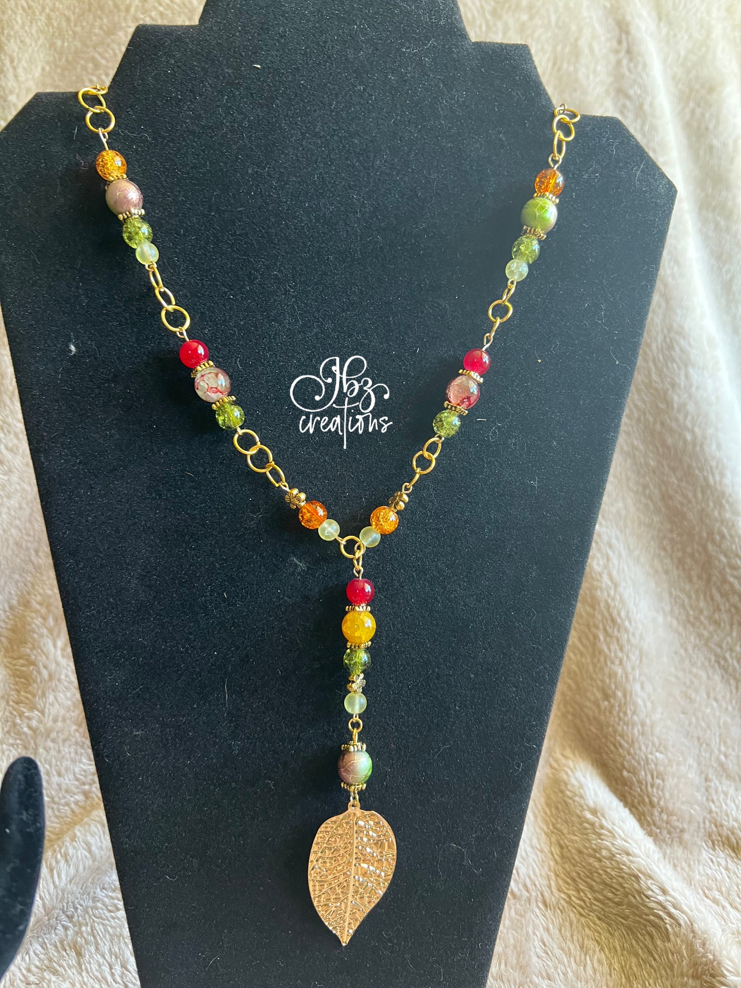 Green, Red, Yellow and Gold Bead Jewelry Set