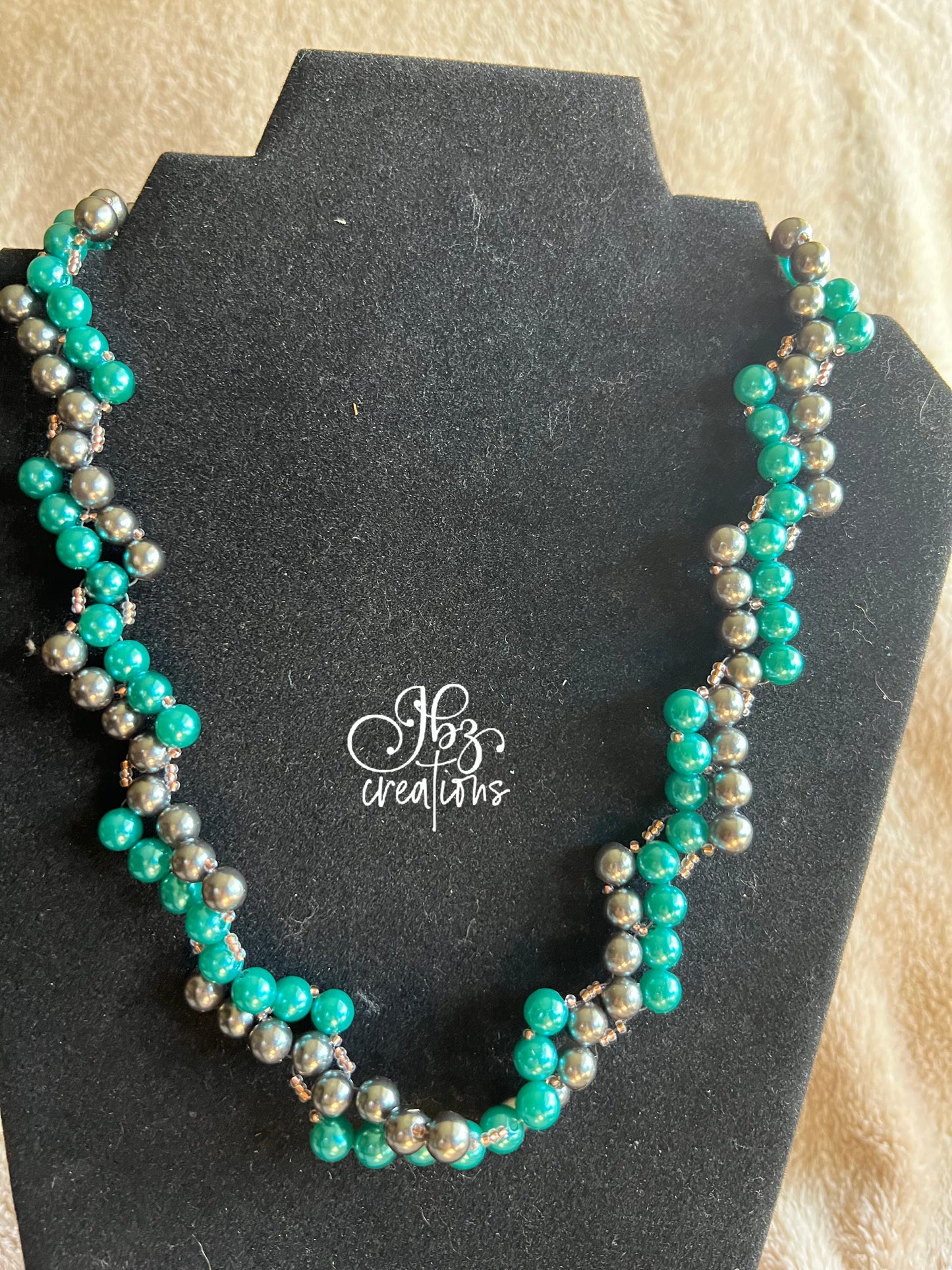 Teal and Grafite Pearl Jewelry Set