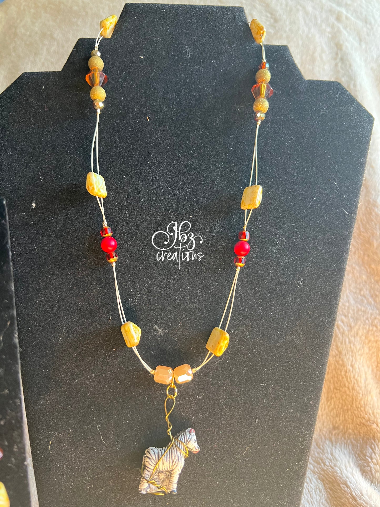 Red Bone Giraffe Jewelry Set